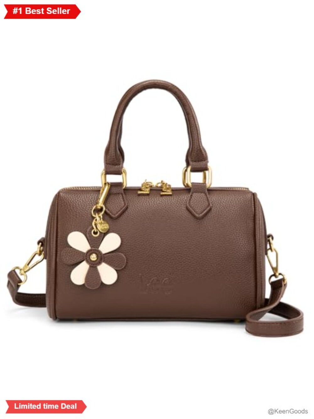 Faux Leather Satchel Top Handle Crossbody Bag